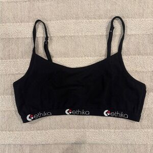 Ethika Women's Black Sports Bra Logo Band Streetwear Athleisure Size M